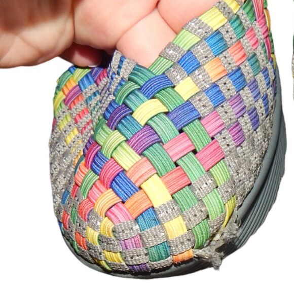 ST. JOHN'S BAY women's size 8 rainbow woven Karma Mary Jane wedges - Picture 5 of 12